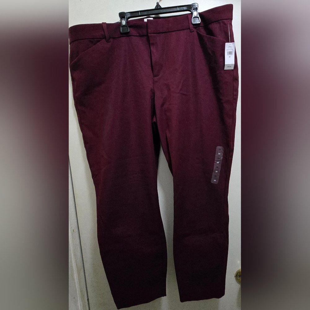 GAP Women's Size 20 Burgundy Skinny Ankle Slacks NWT